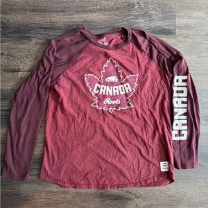 Roots Maroon Canada Long Sleeve Tee